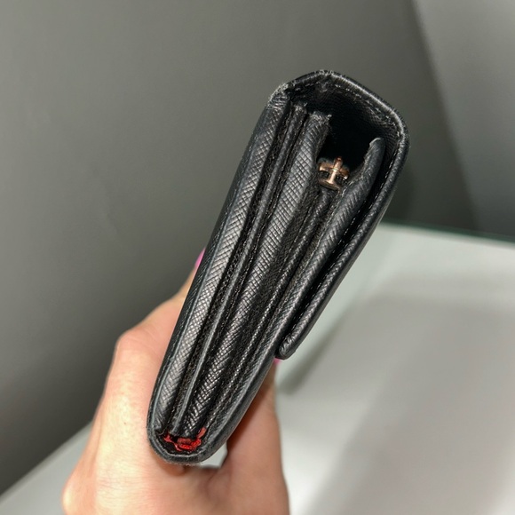 Vivienne Westwood Black Leather Long Wallet w/ Red Interior - Picture 15 of 16